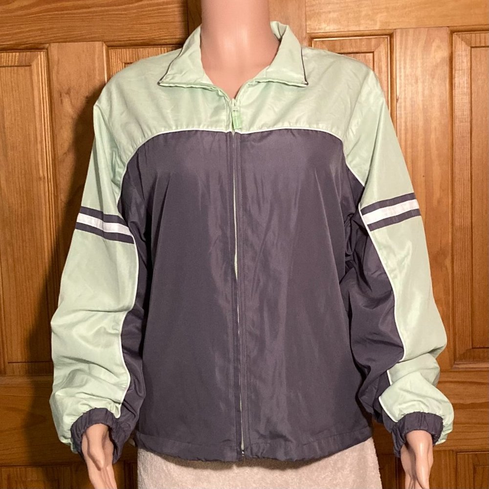 NWOT Afi Sport Vintage 90s Jacket Lightweight Green Gray Size L Large